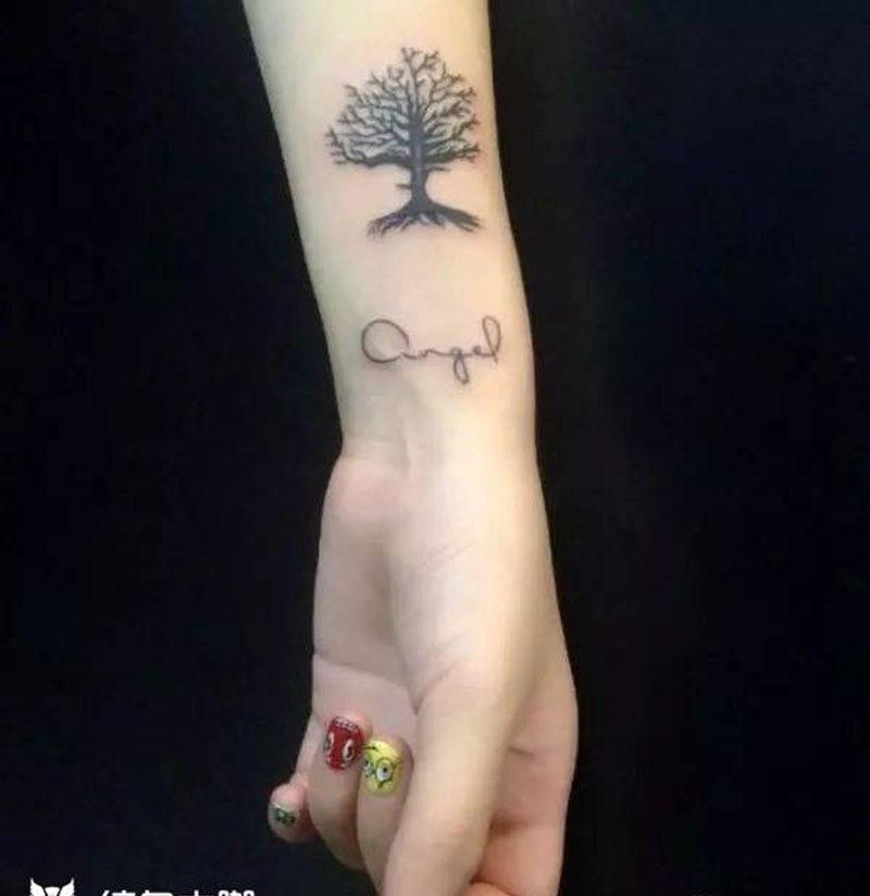 生命之树纹身图片_成品手部手臂欧美传统习俗清新字符植物静物纹身图案