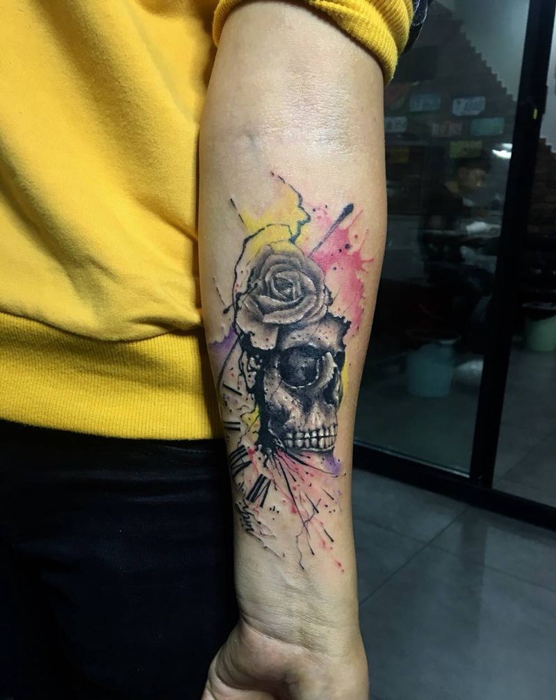 泼墨情侣纹身纹身图片