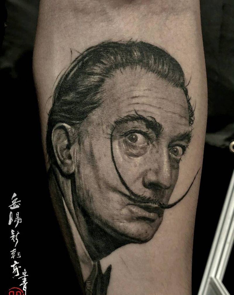 达利纹身图片_手臂欧美写实纹身图案