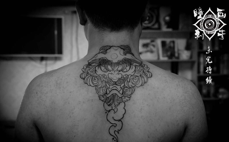 唐狮子纹身纹身图片