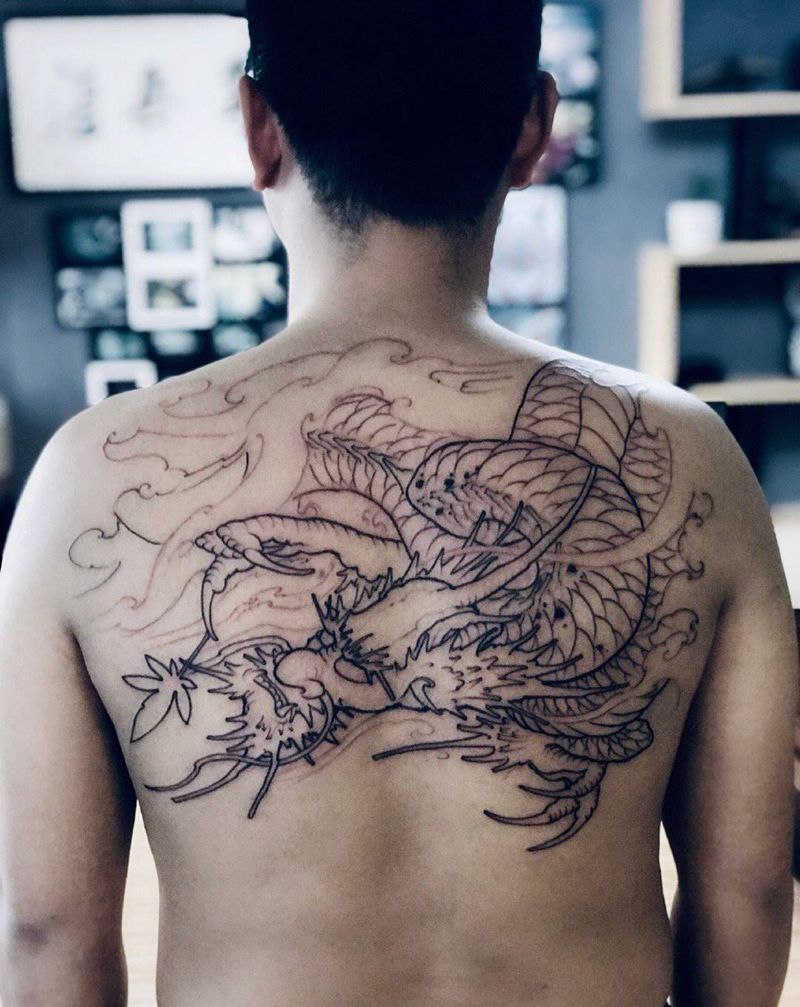 吉首纹身纹身图片_背部吉首纹身图案