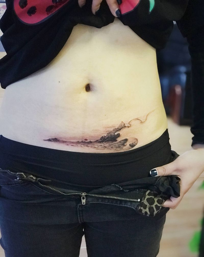 吉首纹身纹身图片_腹部纹身图案