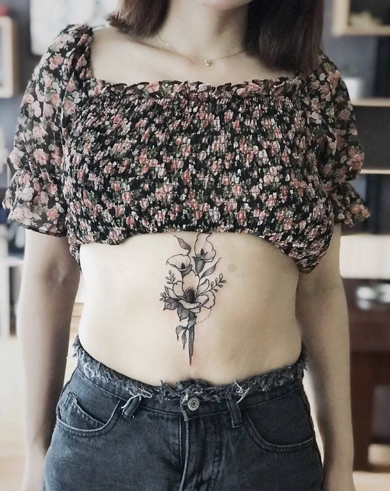 吉首纹身瞳画刺青纹身图片_腹部纹身图案