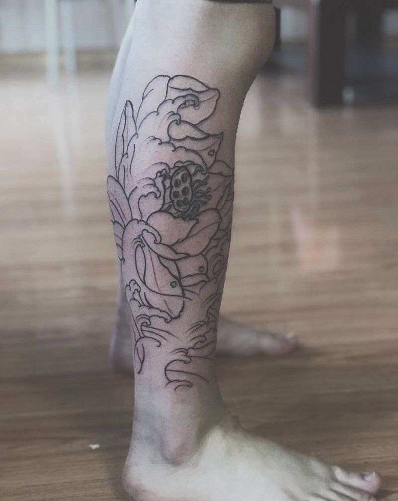 瞳画刺青纹身图片_腿部纹身图案