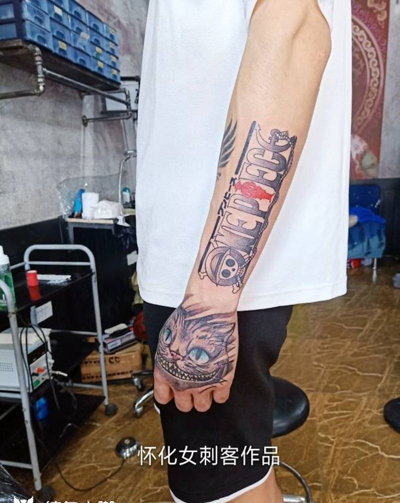 海贼纹身图片_标志猫纹身图案