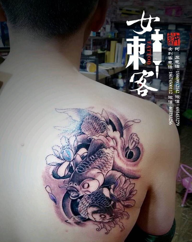 黑灰完成下次上彩纹身图片