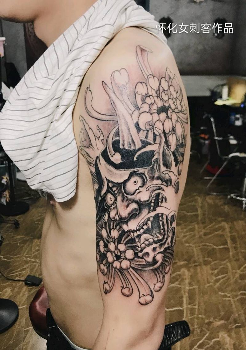 般若纹身图片_手臂新传统纹身图案