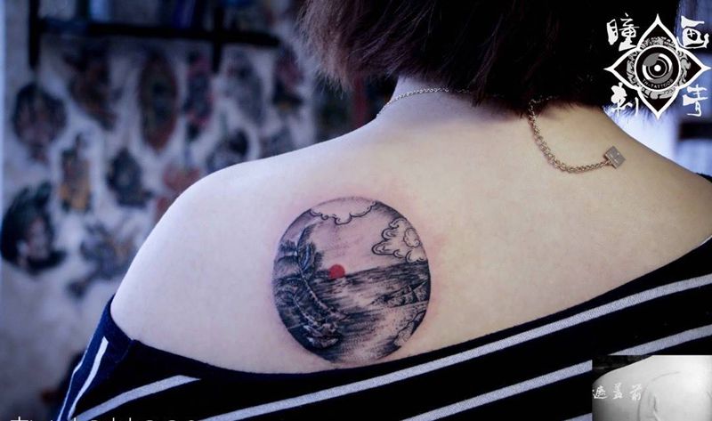 遮盖风景纹身纹身图片