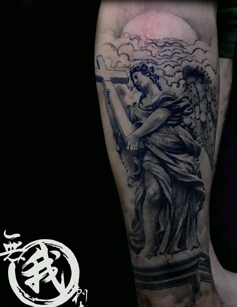 天使 石雕纹身图片