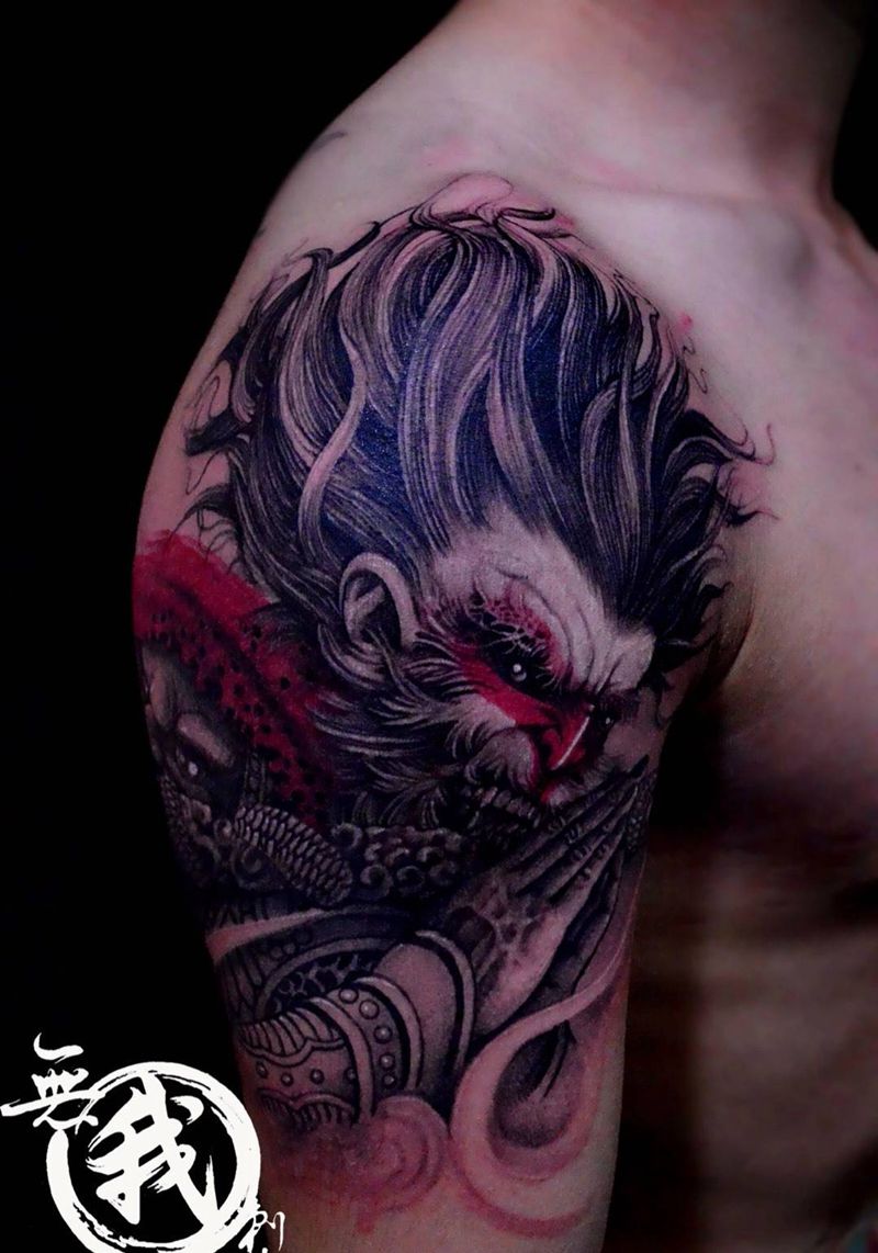 斗战胜佛纹身图片_手部手臂传统成品手稿人物原创鬼神纹身图案