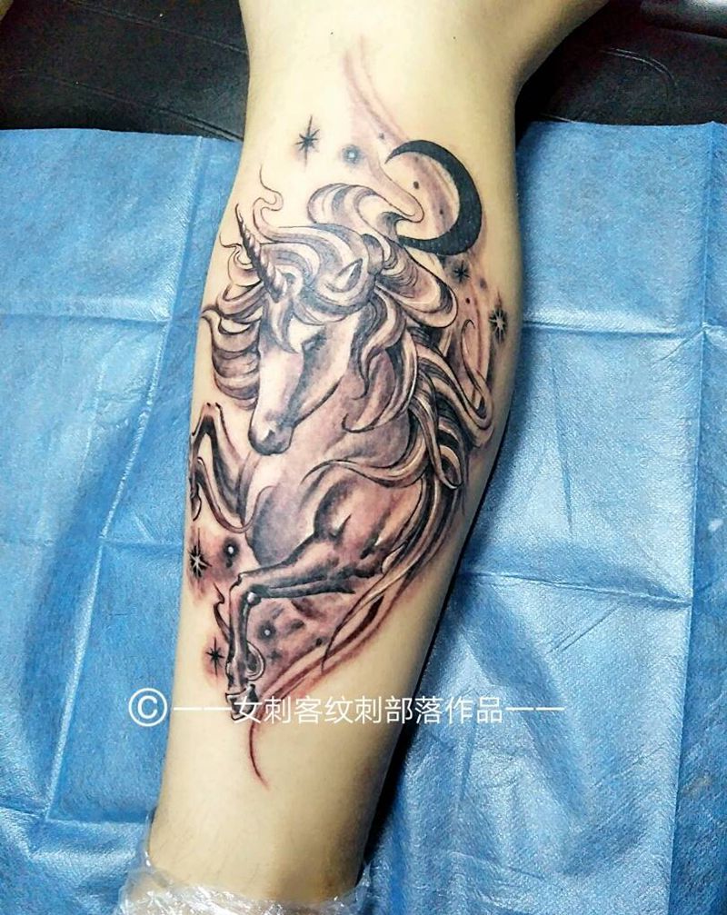 近日作品纹身图片_手臂腿部字符动物纹身图案