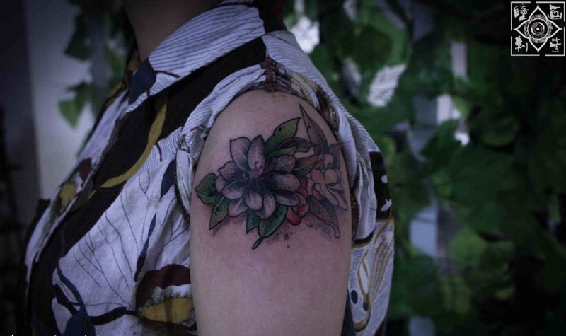 海棠花纹身纹身图片