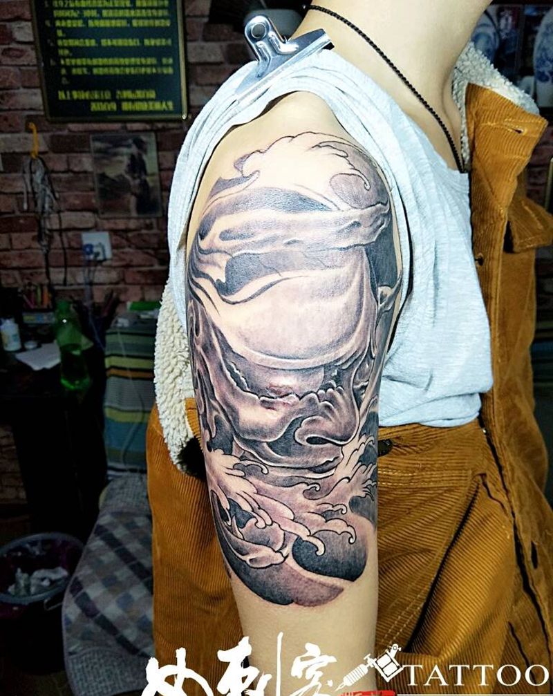 般若纹身图片_手臂传统鬼神般若成品纹身图案