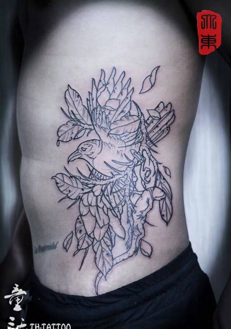 飞纹身图片