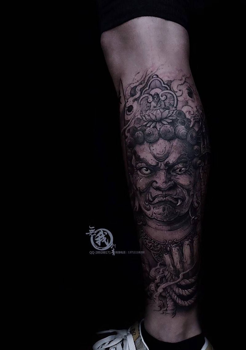 不动明王纹身图片