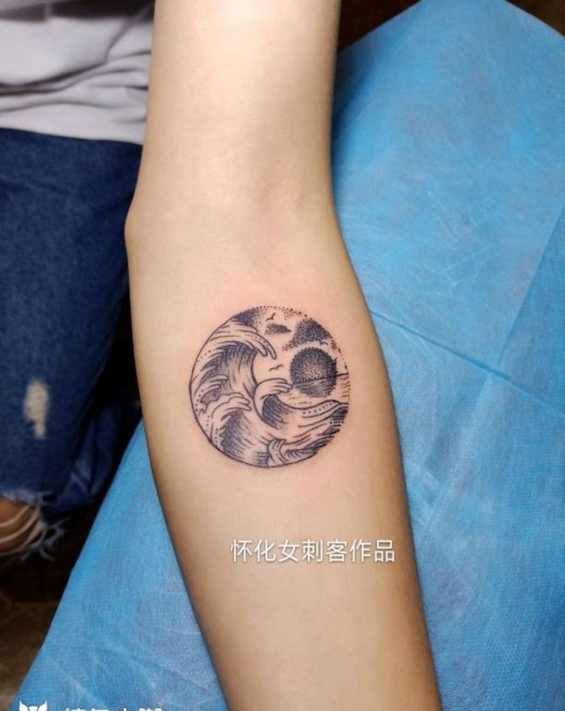 点刺纹身图片_清新纹身图案