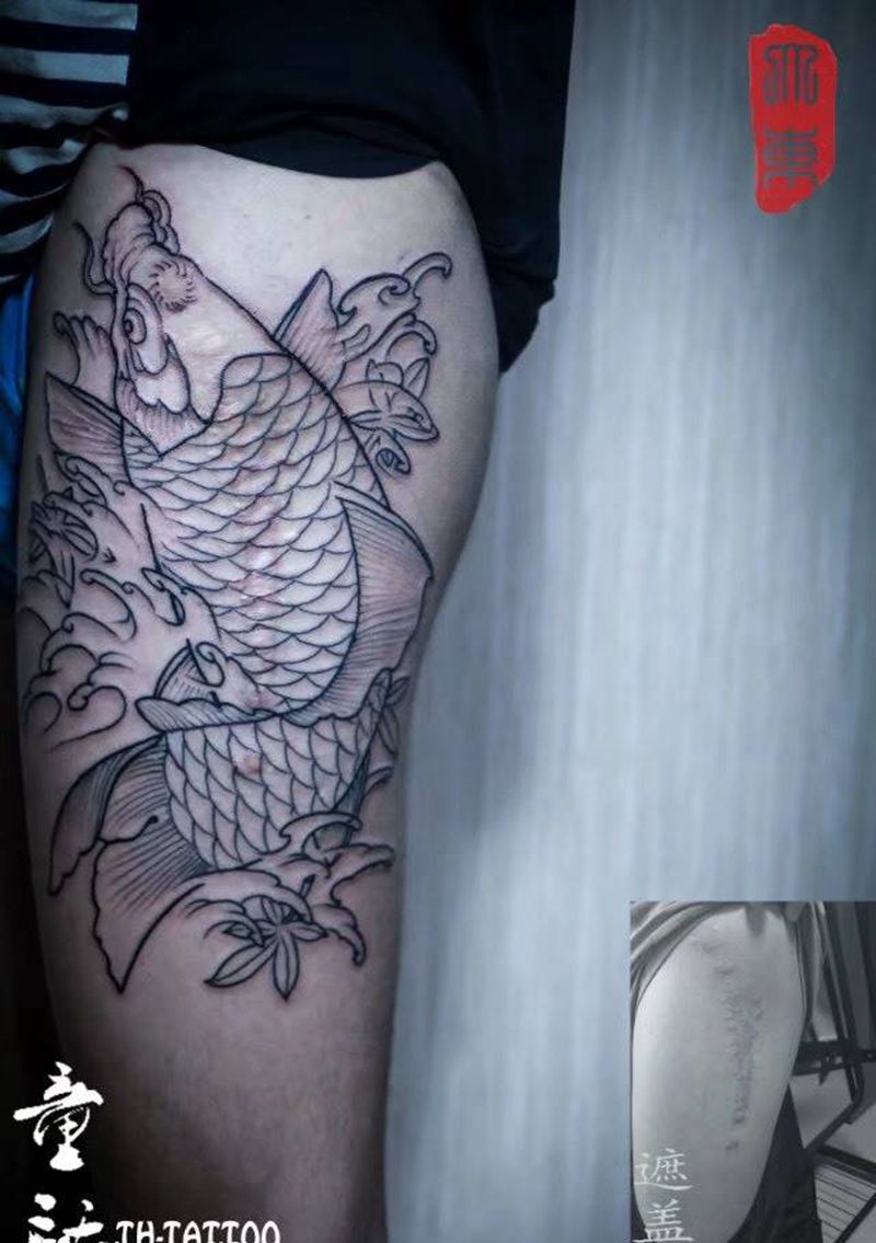 遮盖未完成纹身图片