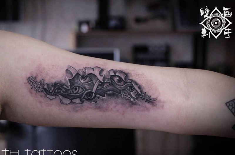 3D眼睛纹身纹身图片