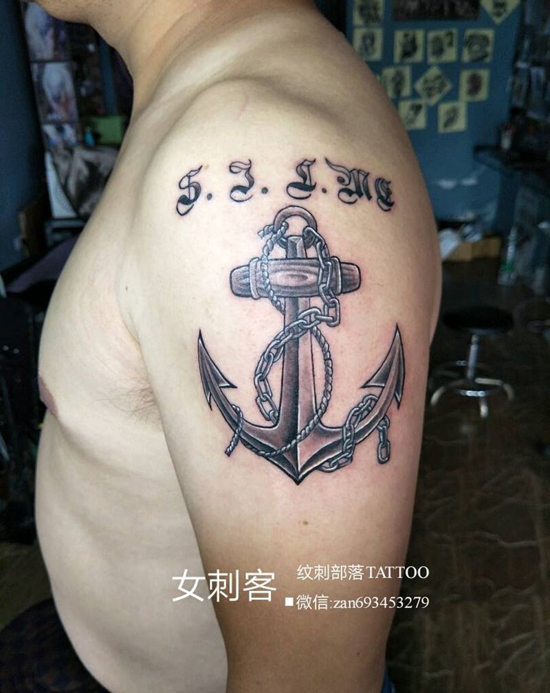 锚纹身图片_欧美纹身图案