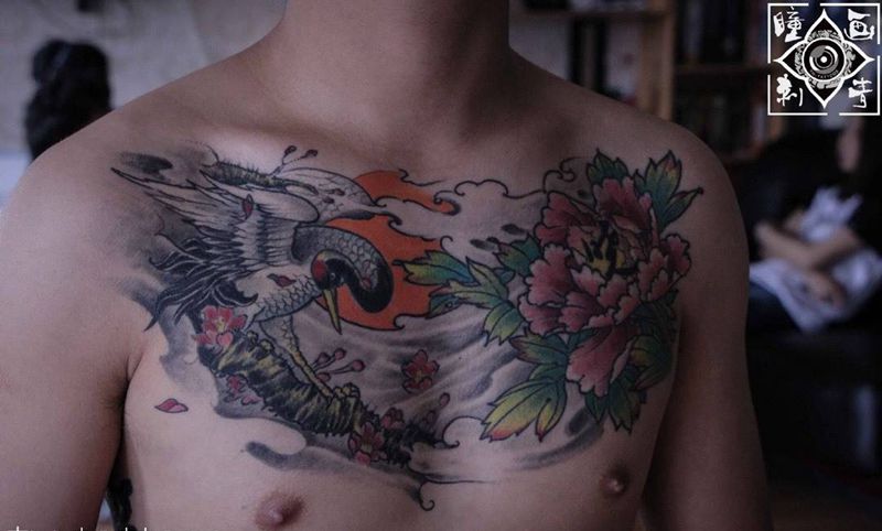 仙鹤纹身纹身图片