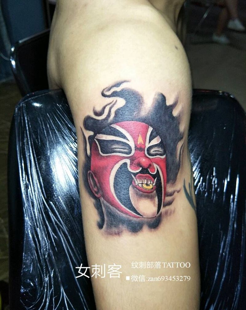 脸谱纹身图片_传统纹身图案