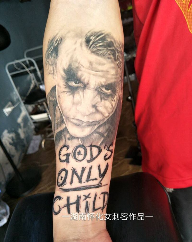 小丑纹身图片_欧美人物纹身图案