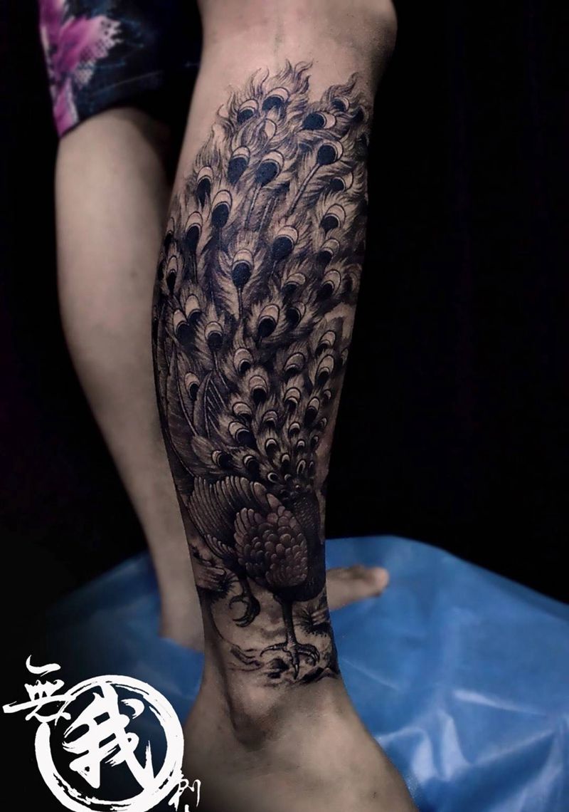 孔雀纹身图片