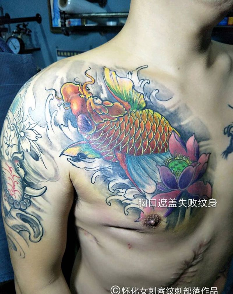 半甲纹身图片_传统半甲纹身图案