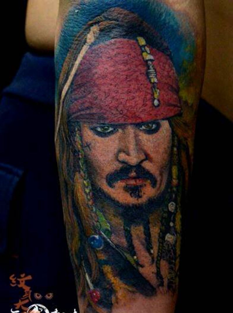 杰克船长纹身图片