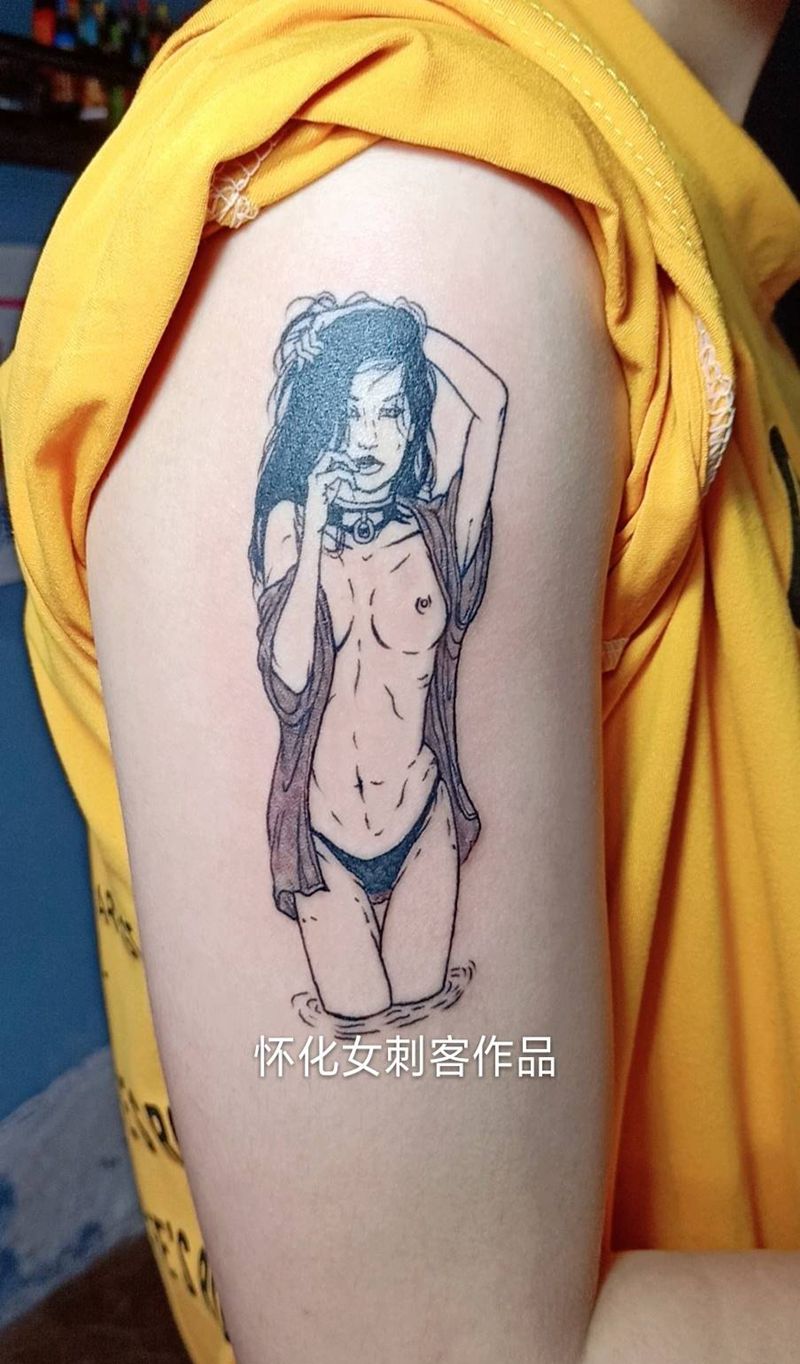 诱惑纹身图片_欧美清新人物纹身图案