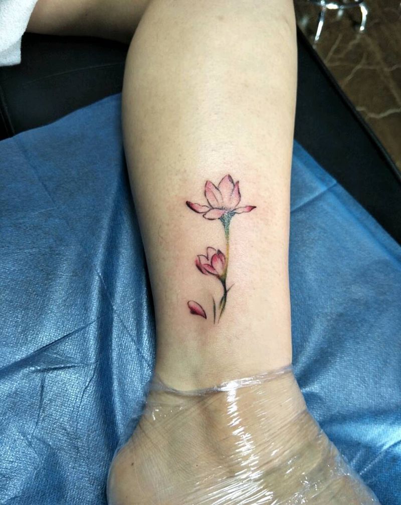 小清新纹身图片_腿部清新动物纹身图案