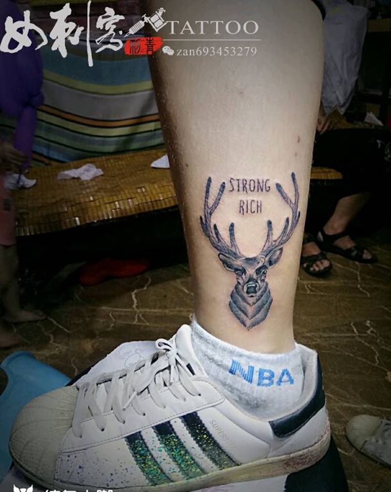 鹿脚纹身图片