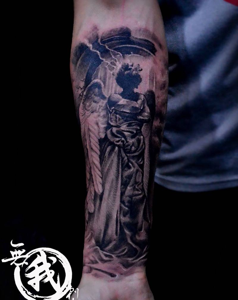 欧美作品纹身图片_欧美肖像清新写实成品手稿手部手臂人物纹身图案