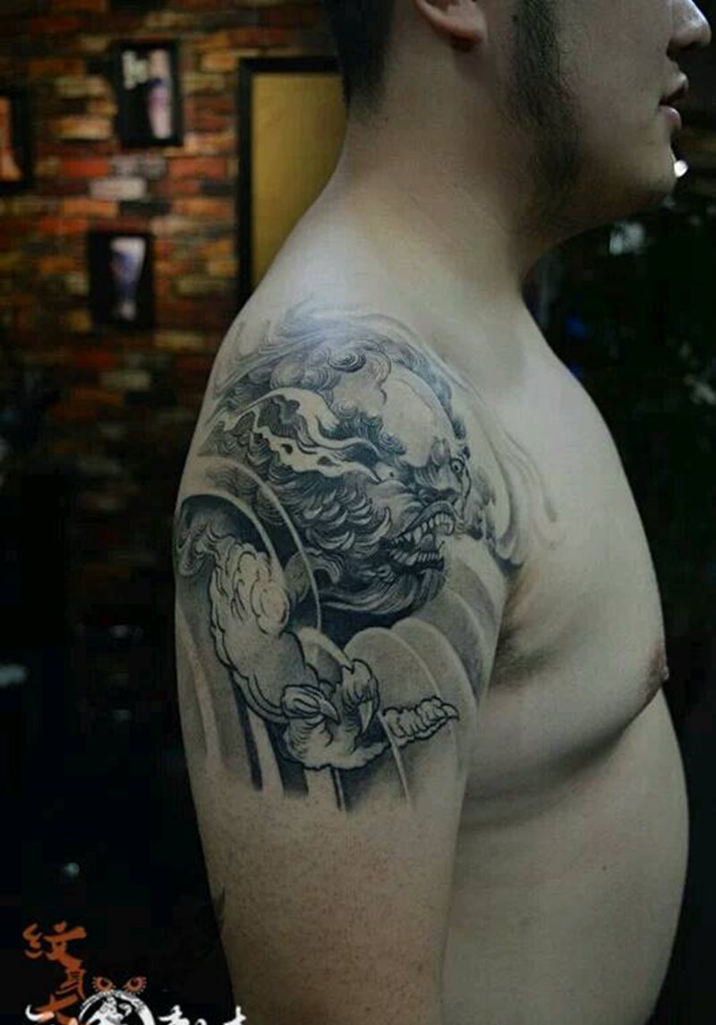 唐狮子纹身图片