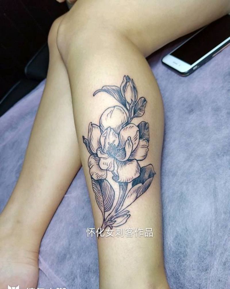 花纹身图片_清新植物纹身图案