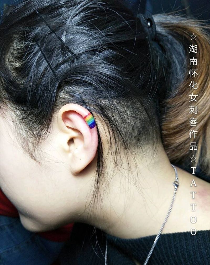 彩虹纹身图片_清新纹身图案