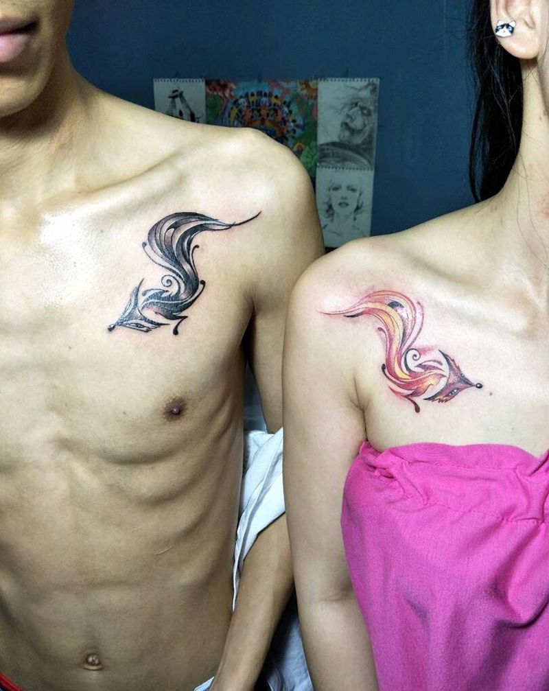 情侣纹身纹身图片_清新情侣纹身图案