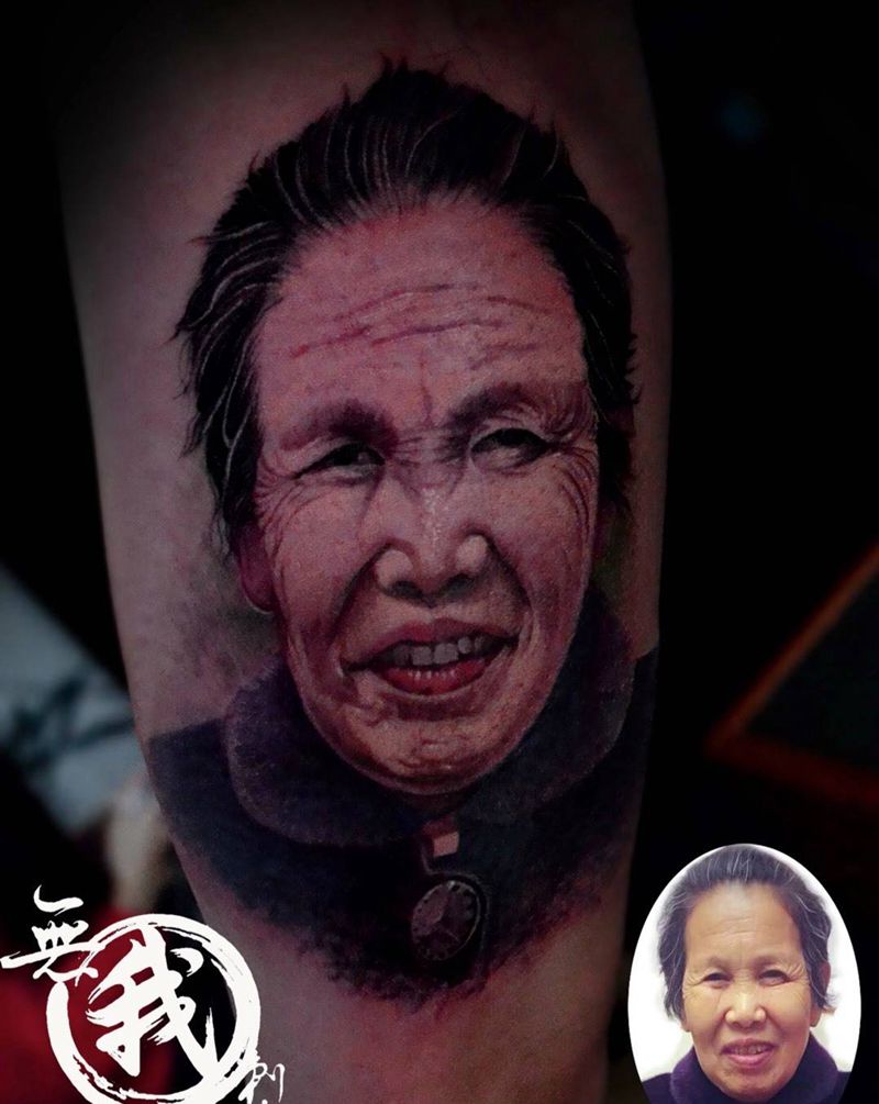 彩色肖像纹身图片