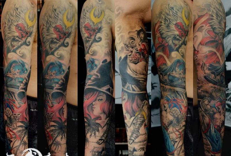 英雄联盟纹身图片_欧美写实清新肖像成品插画原创人物宗教手部纹身图案