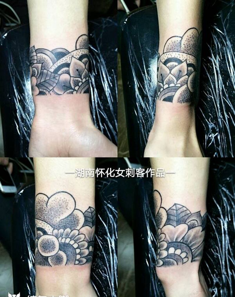手环纹身图片_手臂清新静物纹身图案