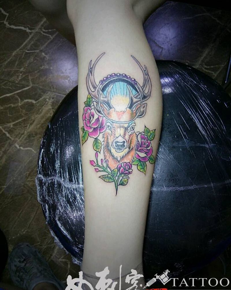 鹿作品纹身图片