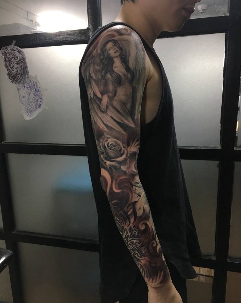 欧美花臂纹身图片