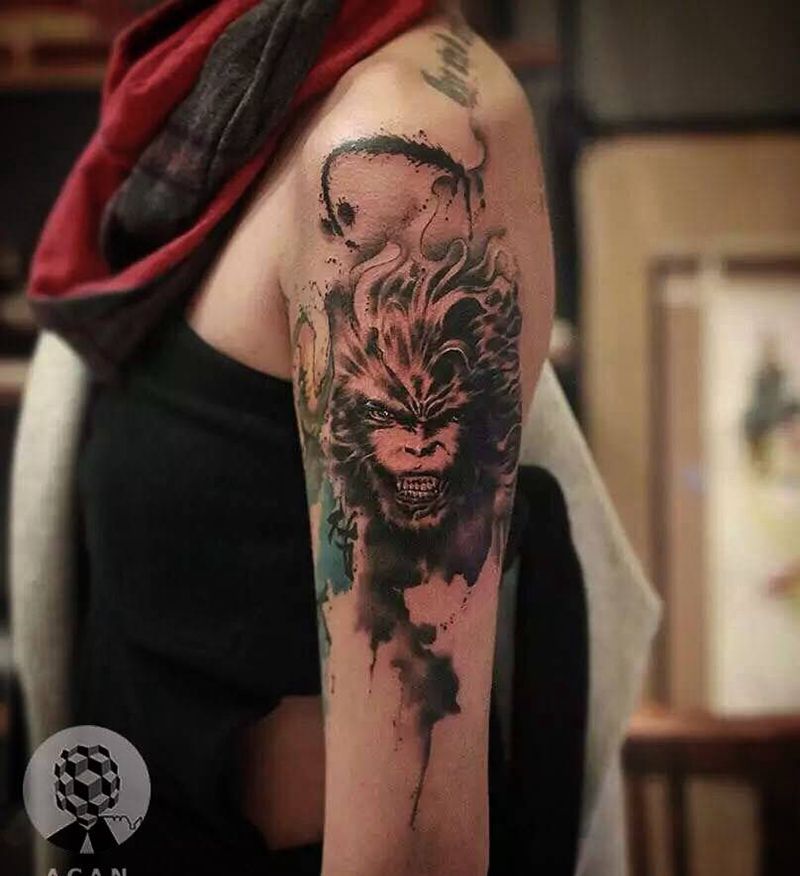 今日小作，猴年就来个猴王吧纹身图片