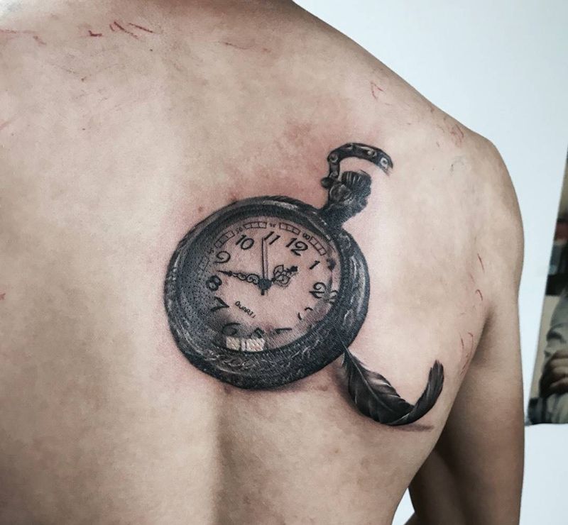 怀表纹身图片