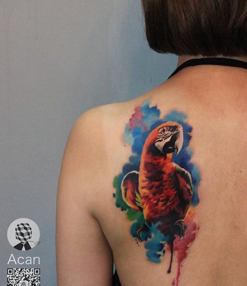 客人的宝贝纹身图片_成品肩部欧美写实动物原创纹身图案