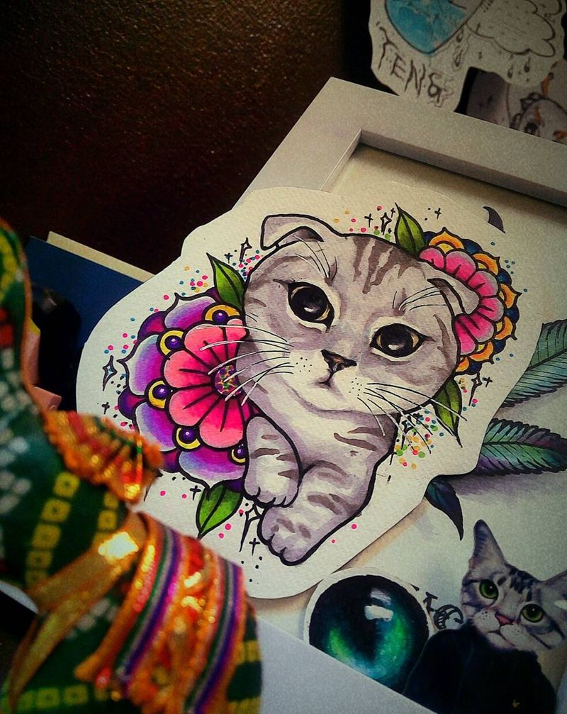 原创定制<伙伴>纹身图片_手臂欧美写实动物植物原创成品手稿纹身图案