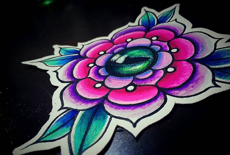 猫眼草纹身图片_肩部腰部背部手臂腿部脚部欧美植物原创花纹身图案