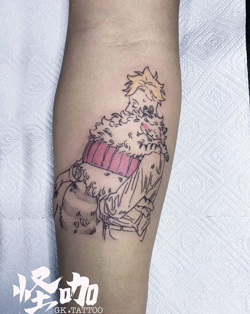 作品纹身图片_手臂卡通人物猫纹身图案