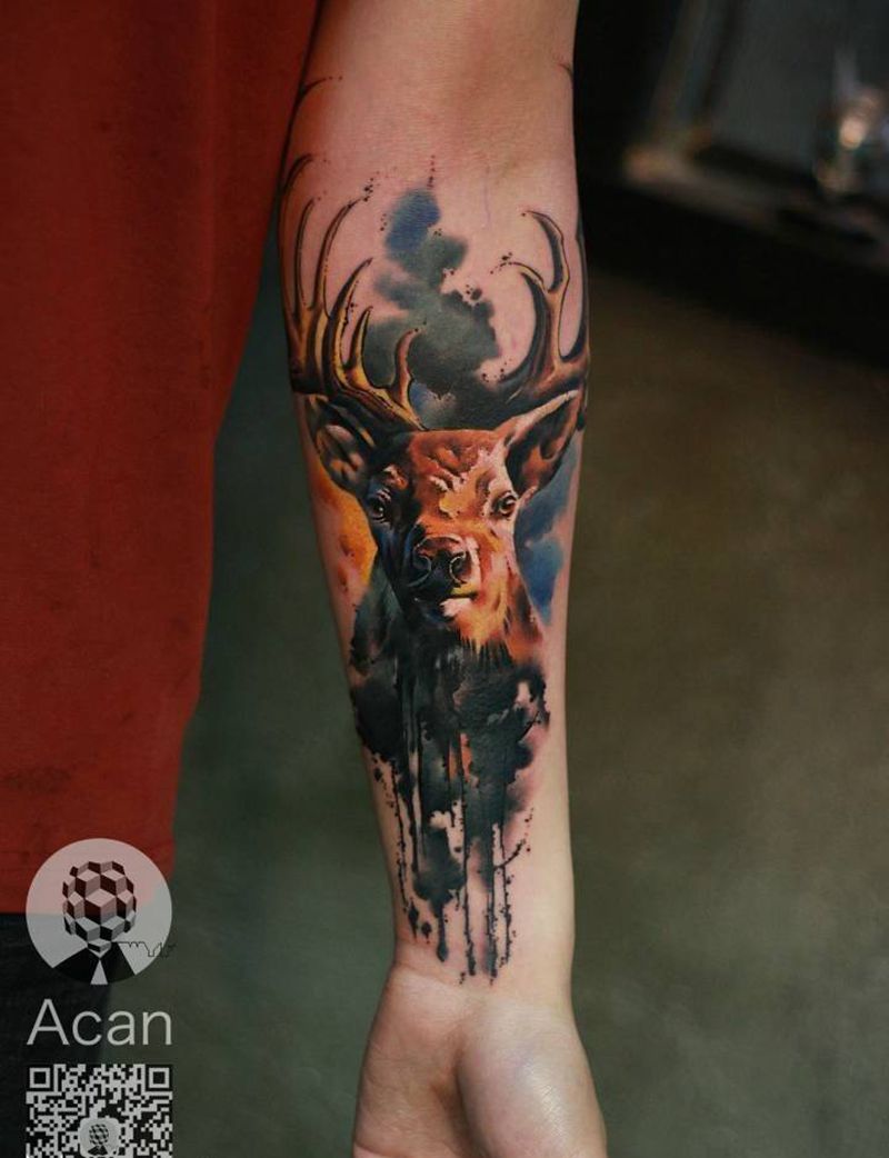 碌纹身图片_成品手臂清新欧美原创动物纹身图案