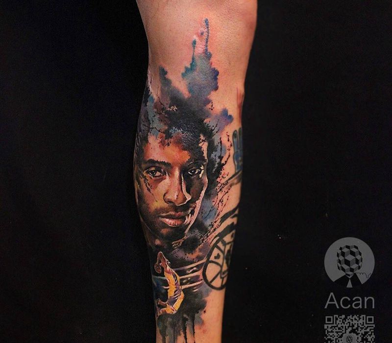 高比 细节下次继续纹身图片_腿部欧美写实原创人物纹身图案